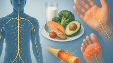 Alimentos saludables que ayudan a manejar la neuropatía periférica.